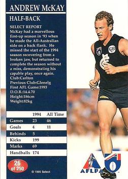 1995 Select AFL #26 Andrew McKay Back